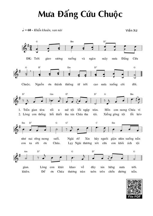 Sheet nhạc PDF bài Mưa Đấng Cứu Chuộc