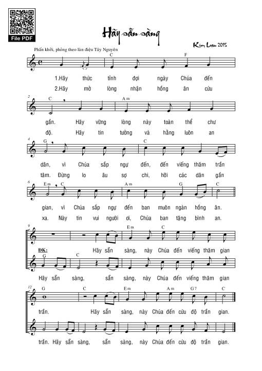 Sheet nhạc PDF bài Hãy Sẵn Sàng