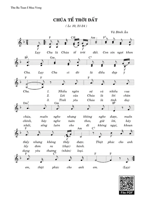 Sheet nhạc PDF bài Chúa Tể Trời Đất