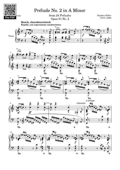 Prélude No. 2 in A Minor Sheet Piano