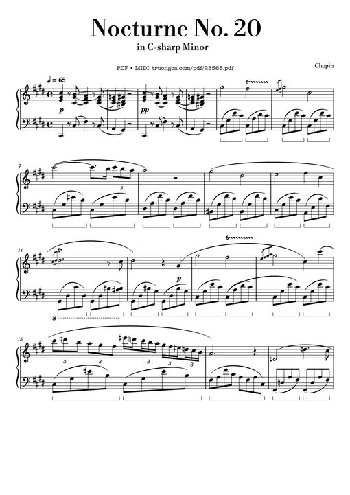 Chopin Nocturne in C sharp Minor Sheet Piano
