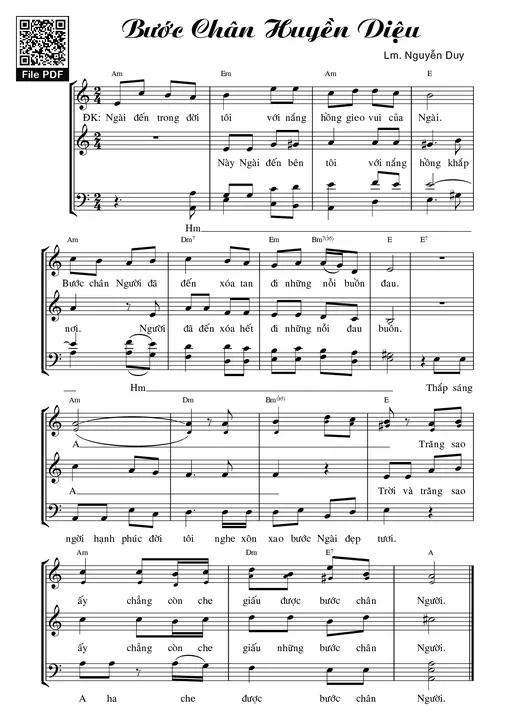 Sheet nhạc PDF bài Bước Chân Huyền Diệu