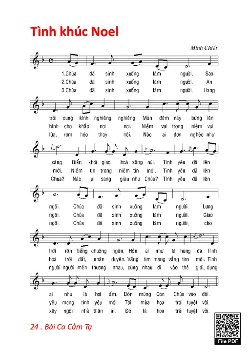Sheet nhạc PDF bài Tình Khúc Noel
