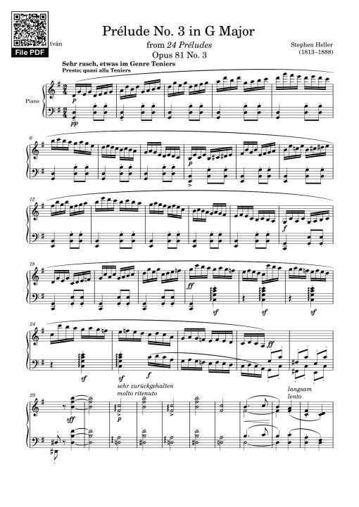 Prélude No. 3 in G Major Sheet Piano