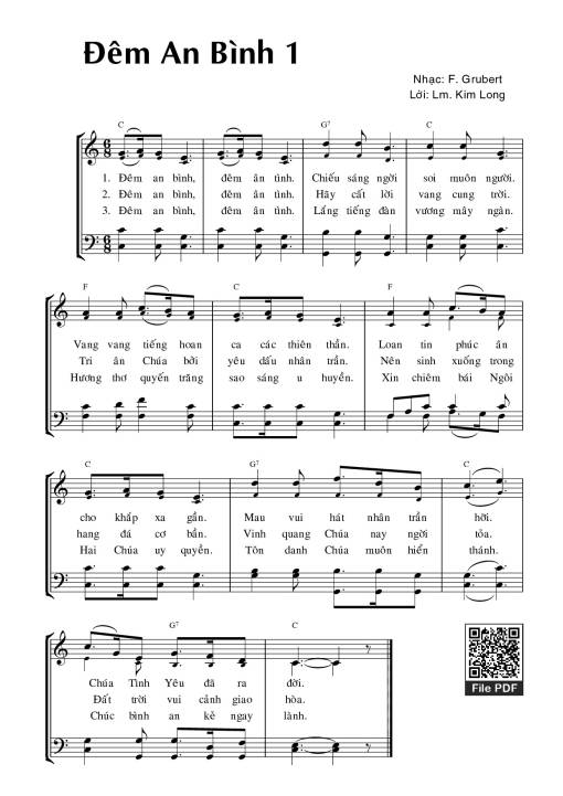 Sheet nhạc PDF bài Đêm An Bình 1