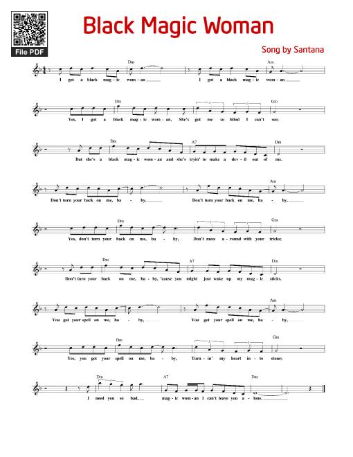 Sheet nhạc PDF bài Black Magic Woman (Guitar Lead)