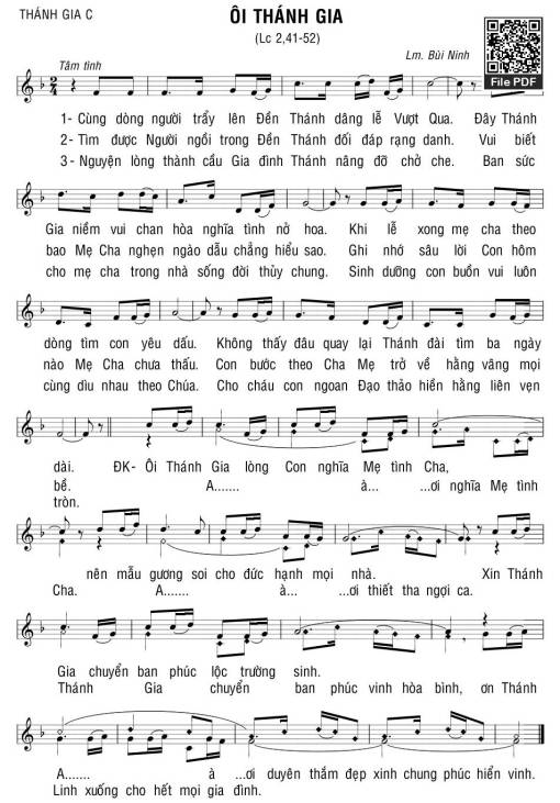 Sheet nhạc PDF bài Ôi Thánh Gia - Bùi Ninh