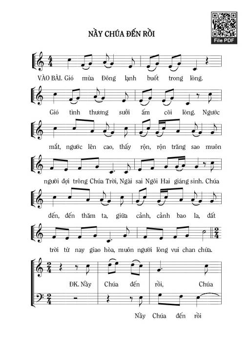 Sheet nhạc PDF bài Này Chúa Đến Rồi