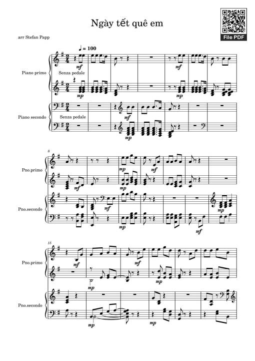 Ngày tết quê em Sheet 2 Piano