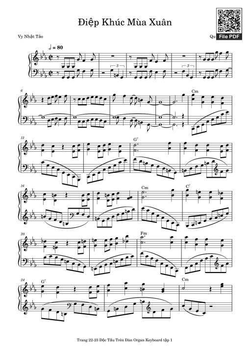 Điệp Khúc Mùa Xuân Sheet Piano (Cm)