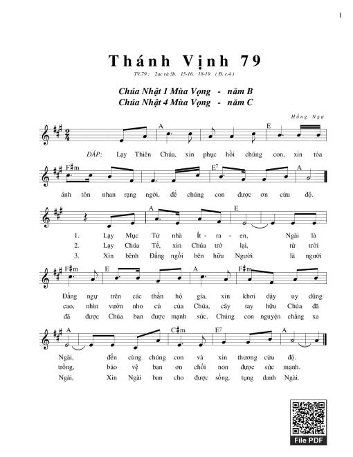 Thánh Vịnh 79, Chúa Nhật 4C Mùa Vọng