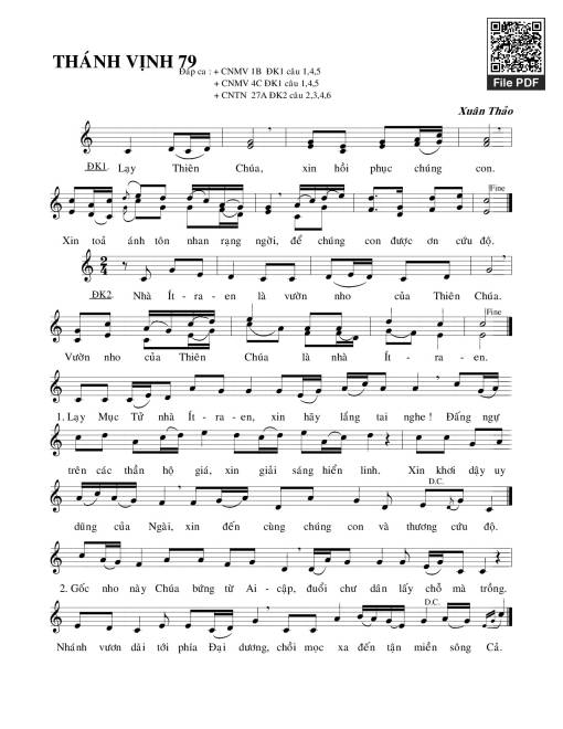 Thánh Vịnh 79, Chúa Nhật 4C Mùa Vọng