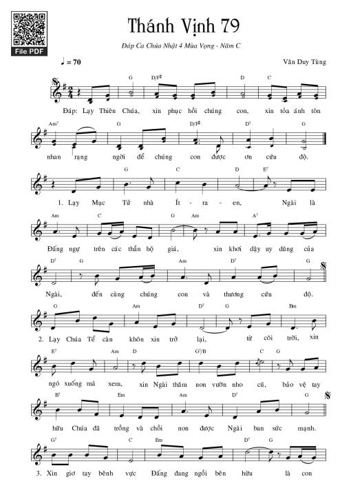 Thánh Vịnh 79, Chúa Nhật 4C Mùa Vọng