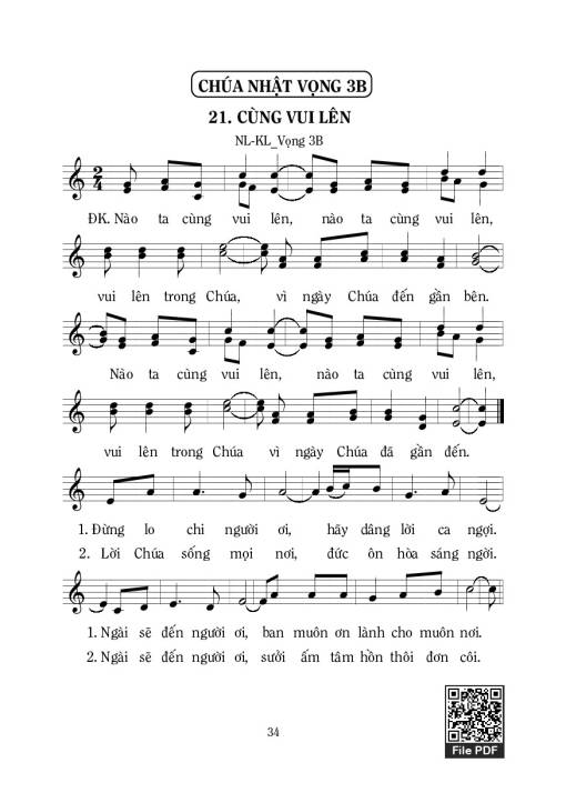 Sheet nhạc PDF bài Cùng Vui Lên - Lm. Mi Trầm