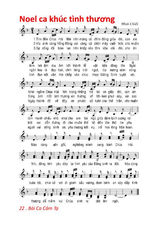 Sheet nhạc PDF bài Noel Ca Khúc Tình Thương