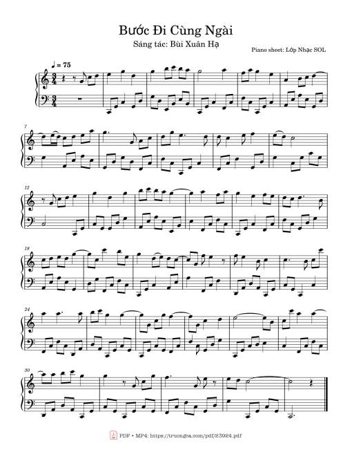 Bước Đi Cùng Ngài Sheet Piano