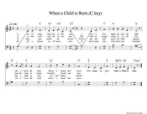 When a Child is Born (C key) Sheet Piano
