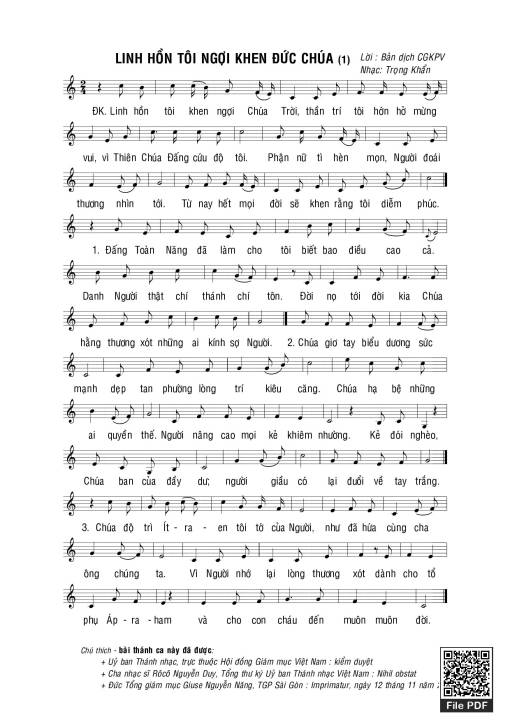 Linh Hồn Tôi Ngợi Khen Đức Chúa