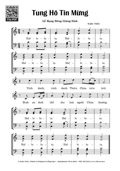 Sheet nhạc PDF bài Thtm. Lễ Rạng Đông Giáng Sinh