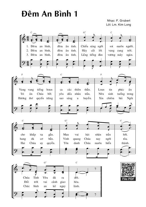 Sheet nhạc PDF bài Đêm An Bình 1