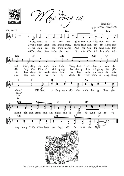 Sheet nhạc PDF bài Mục Đồng Ca