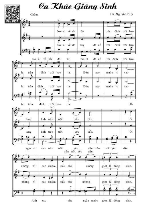 Sheet nhạc PDF bài Ca Khúc Giáng Sinh