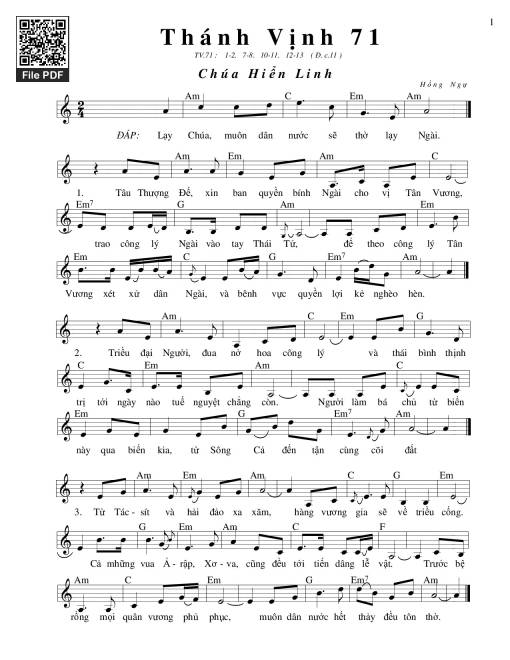 Thánh Vịnh 71, Chúa Hiển Linh