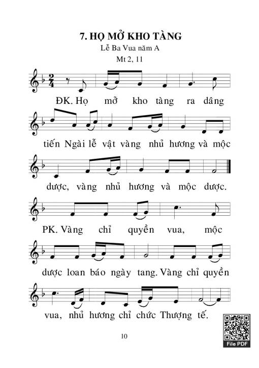 Sheet nhạc PDF bài Họ Mở Kho Tàng