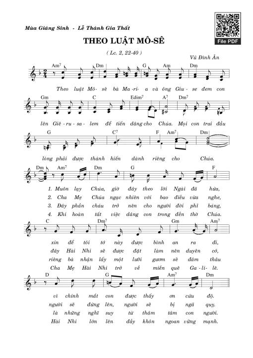 Sheet nhạc PDF bài Theo Luật Mô-Sê