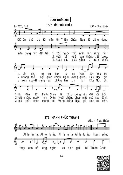 Sheet nhạc PDF bài Thánh Vịnh 120, Ơn Phù Trợ 1