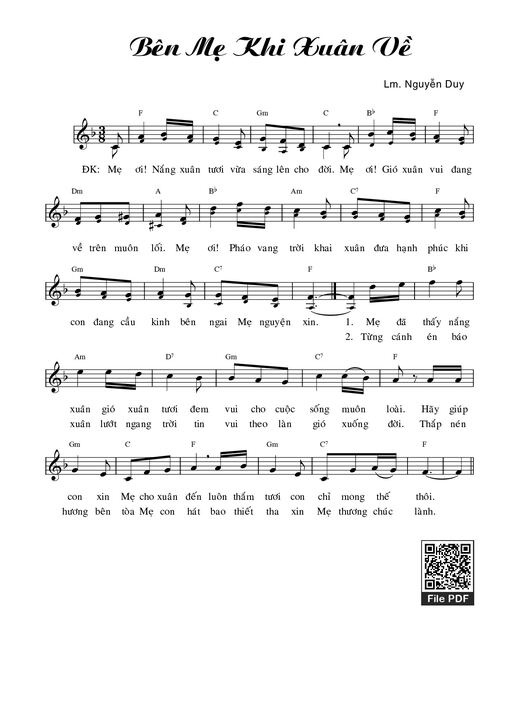 Sheet nhạc PDF bài Bên Mẹ khi xuân về