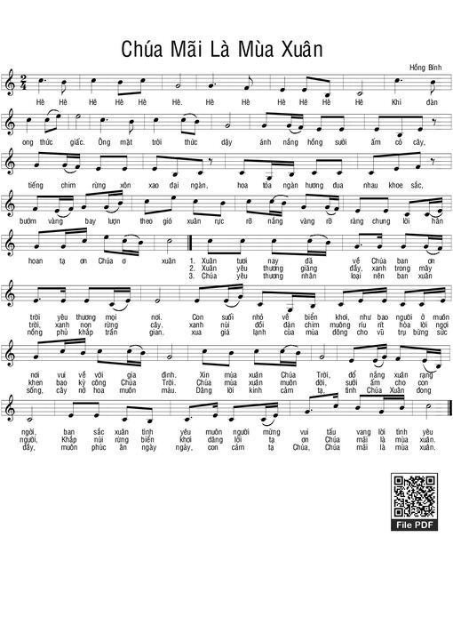 Sheet nhạc PDF bài Chúa mãi là mùa xuân