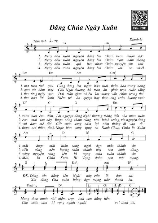 Dâng Chúa ngày xuân