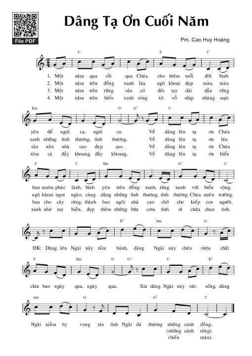 Dâng tạ ơn cuối năm