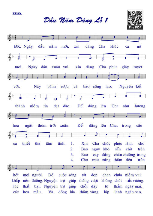 Sheet nhạc PDF bài Đầu năm dâng lễ