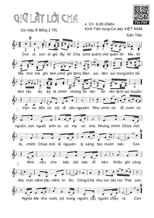 Giữ lấy lời Cha