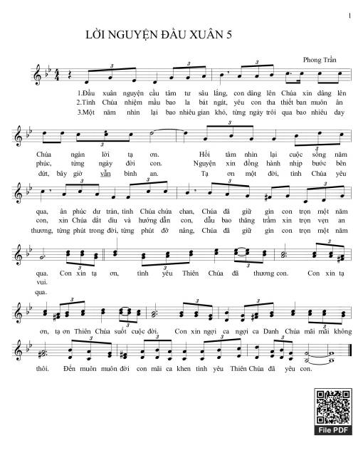 Sheet nhạc PDF bài Lời nguyện đầu xuân. 5