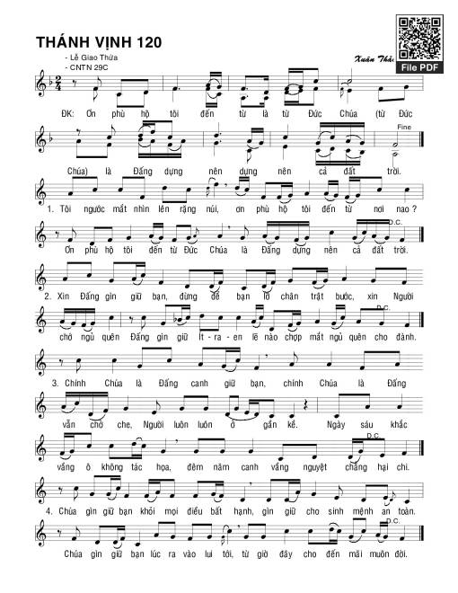 Thánh Vịnh 120, Lễ Giao Thừa