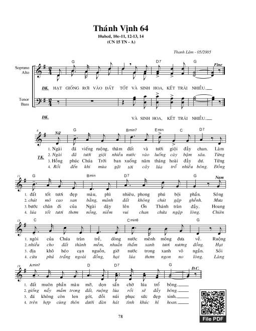 Thánh Vịnh 64, Lễ Tất Niên