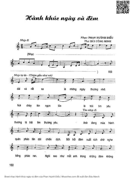 Sheet nhạc PDF bài Hành khúc ngày và đêm