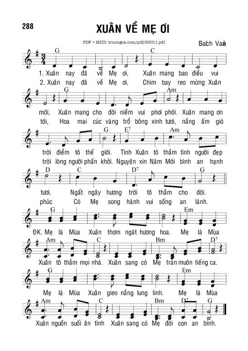 Xuân Về Mẹ Ơi - Bạch Vân