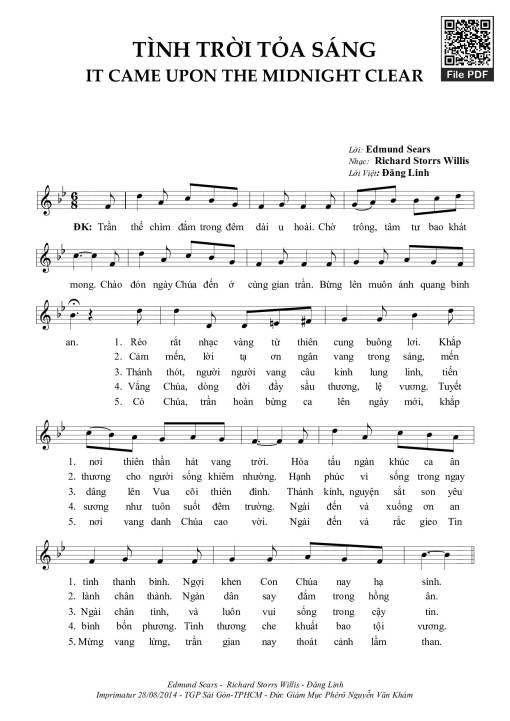Sheet nhạc PDF bài Tình Trời Tỏa Sáng