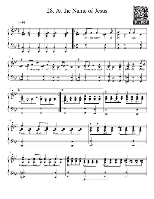At the Name of Jesus Sheet Piano