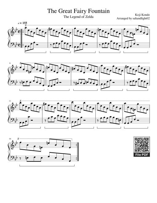 The Great Fairy Fountain Sheet Piano