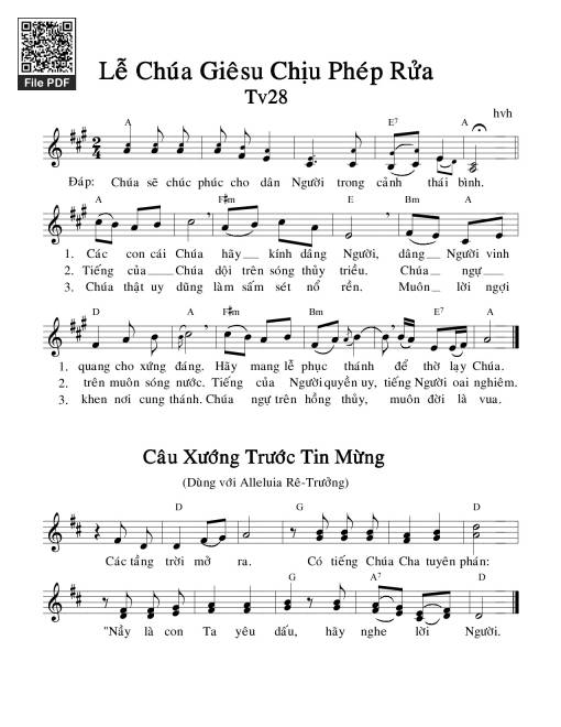 Thánh Vịnh 28, Lễ Chúa Giêsu Chịu Phép Rửa