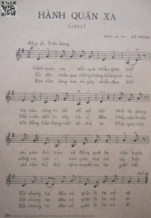 Sheet nhạc PDF bài Hành quân xa - Đỗ Nhuận