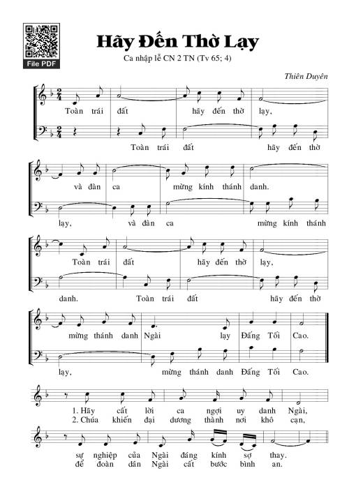 Thánh Vịnh 65, Hãy Đến Thờ Lạy