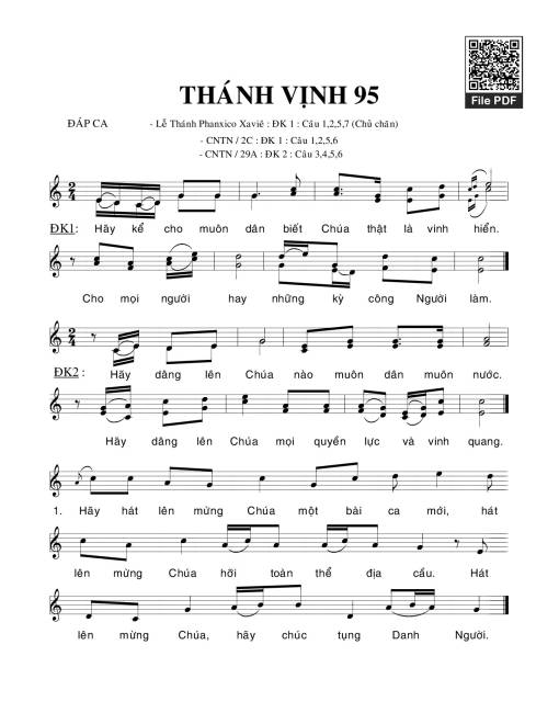 Thánh Vịnh 95, Chúa Nhật 2C Thường Niên