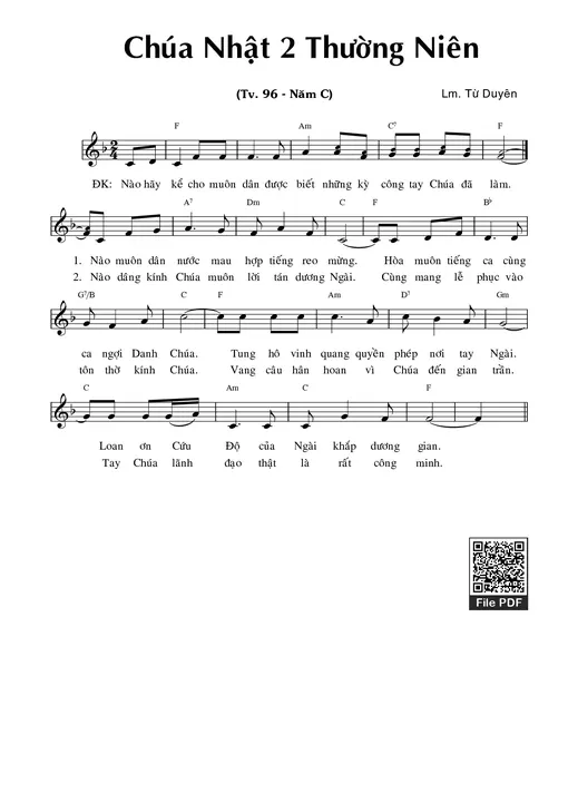 Thánh Vịnh 96, Chúa Nhật 2C Thường Niên