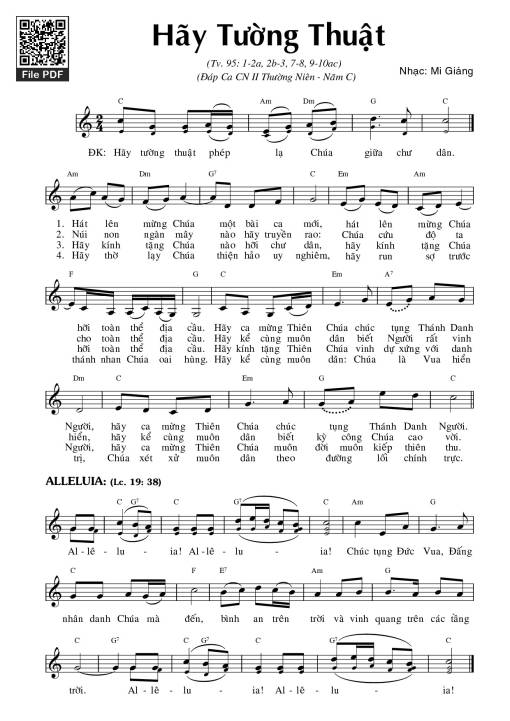 Thánh Vịnh 95, Hãy Tường Thuật